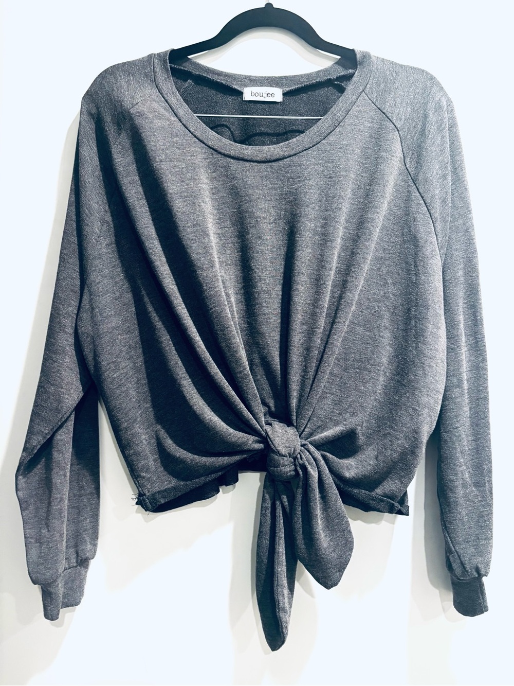 Boujee Charcoal Tie-Knot Sweatshirt